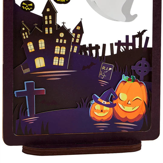 3D Paper Carving Lamp Halloween Ghost 3D Paper Carving Night Lights - kexi-life.com