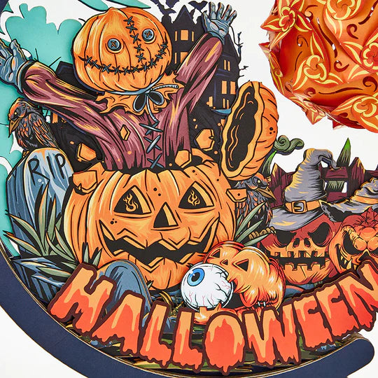 Halloween pumpkin 3D Paper Carving Night Lights - kexi-life.com