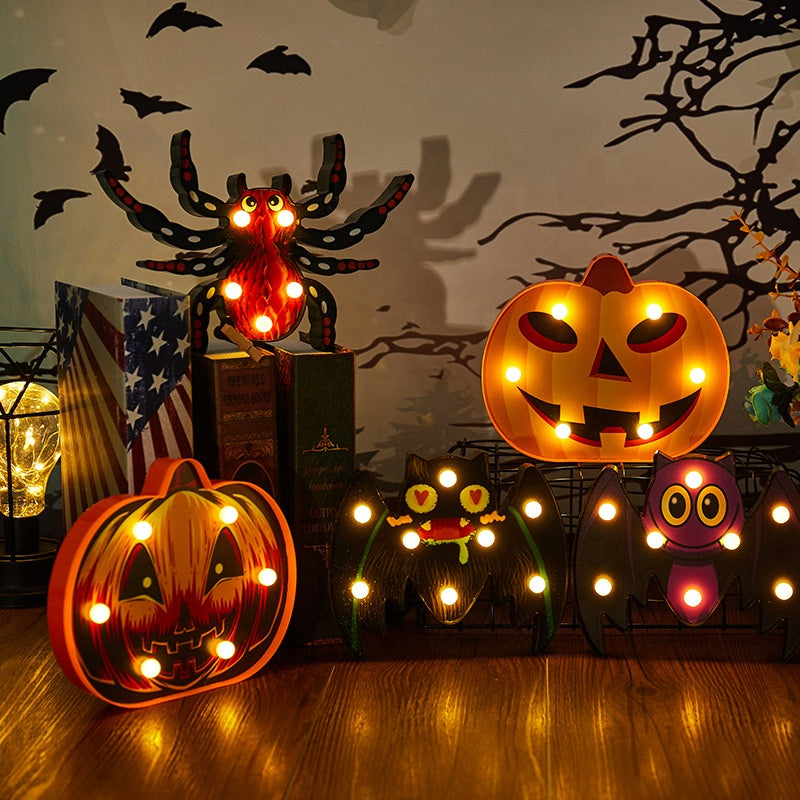 Halloween LED Pumpkin Spider Bat Skull Lights - kexi-life.com