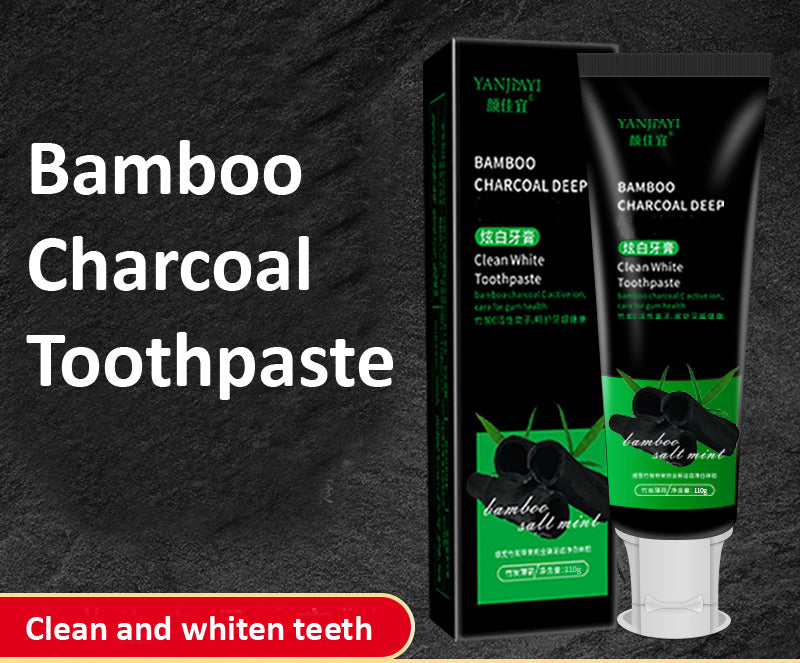 Bamboo Charcoal Toothpaste Teeth Whitening Black Removes Stains Tooth Care - kexi-life.com