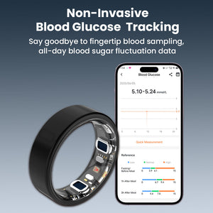 Kexi-life V8 High-end Flagship Blood Glucose ECG/EKG Blood Pressure Monitoring AI Health Analysis Smart Ring