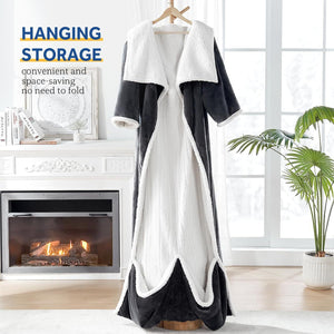 Kexi Life Electric heating blanket flannel lamb fleece wearable heating blanket for home and office use