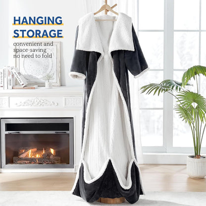 Kexi Life Electric heating blanket flannel lamb fleece wearable heating blanket for home and office use