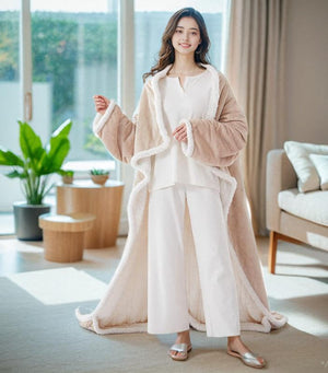 Kexi Life Electric heating blanket flannel lamb fleece wearable heating blanket for home and office use