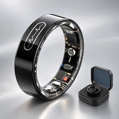 Kexi-life R09 Blood Glucose ECG/EKG Blood Pressure Monitoring AI Health Analysis Smart Ring